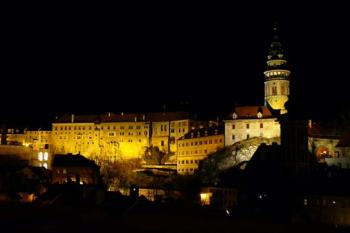 Český Krumlov - noční pohled od jihu (© Pavel Jarý,  20.1.2007)