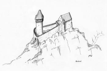 Rekonstrukce podoby hradu pro počátek 14. století ( © Jan P. Štěpánek 11/2007)