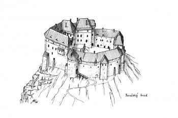 rekonstrukce pravděpodobné podoby hradu na konci 17. století ( © Jan P. Štěpánek 2008)