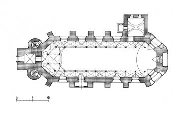 půdorys přízemí (© B. Samek, Umělecké památky Moravy a Slezska 1. (A-I), Praha, 1994)