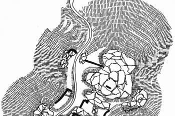 Skica hradu podle V. Kaisera ( © T. Durdík - Ilustrovaná encyklopedie českých hradů - Libri, Praha 2000)