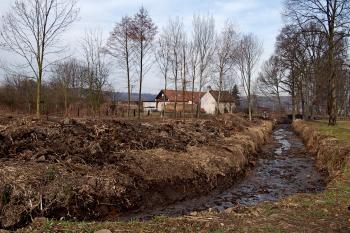 r. 2014 čištění vodního toku v zámeckém parku (© Rodochrozit        , 02/2014)