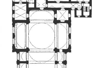 Půdorys kostela (Procházka L., Váňová L., Klatovy město, Nakladatelství Českého lesa, 2000, str. 117)