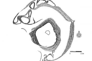 Plán tvrziště (Kolektiv autorů, Encyklopedie českých tvrzí, I. (A-J), str. 159)