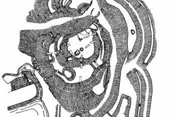 Půdorys hradu s výsledky archeologického výzkumu ( © T. Durdík Ilustrovaná encyklopedie českých hradů, Dodatky 1, Libri, Praha 2001)
