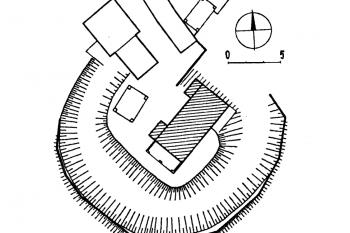 terénní náčrt (© M. Plaček: Ilustrovaná encyklopedie moravských hradů, hrádků a tvrzí, Libri, Praha 2001)