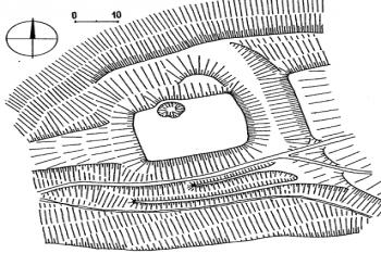 terénní náčrt ( © Ilustrovaná encyklopedie moravských hradů, hrádků a tvrzí, Libri, Praha 2001)