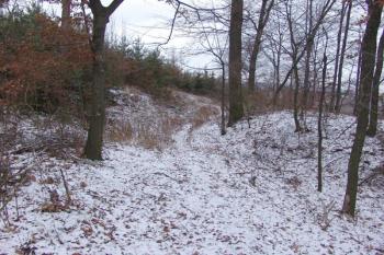 Příkop oddělující jádro od pokračující planiny ( © Roman Řezáč 12/2005)