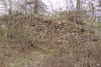 Zbytky zdiva na jižní straně jádra ( © Roman Řezáč 04/2005)