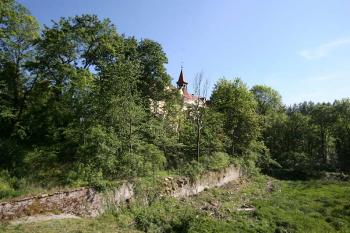 Pohled přes vypuštěný rybník ( © Luděk Pitter 05/2007)