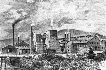 železárny na historické kresbě z konce 19. století ( © archiv Jiřího Tichánka)