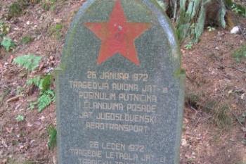 Pomník na místě nehody (© Pavel Zabrana, 12/2006)
