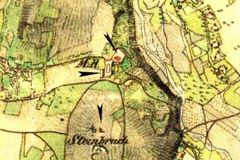 Situace Skalice na II. vojenském mapování - Františkovo: 1836-1852 ( © Laboratoř geoinformatiky Univerzity J.E.Purkyně, Ministerstvo životního prostředí České republiky, Austrian State Archive/Military Archive, Vienna)