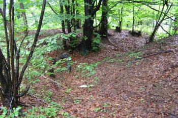 Pohled do příkopu a na cíp východního bastionu (© Jan P. Štěpánek 2005)