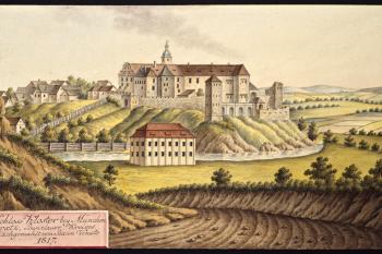Zámek na obr. I.A.Venuta z roku 1817 (© Ing. Karel Kubín, 09/2017)