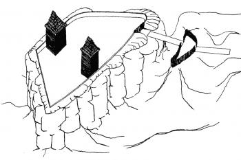 Hmotová rekonstrukce ( © F. Gabriel, J. Panáček: Hrady okresu Česká Lípa, Argo 2000)