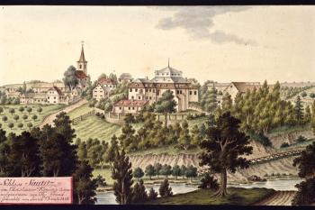 Zámek na obr. I.A.Venuta z r. 1810 (© Ing. Karel Kubín, 09/2017)
