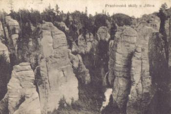 Prachovské skály - pohlednice z roku 1920 (soukr.sbírka IvoR) (© Nakl.Jan Novák, Jičín)
