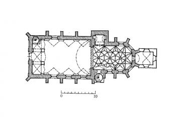 půdorys kostela ( © J. Fajt: Gotika v západních Čechách, Národní galerie Praha, Praha 1995)