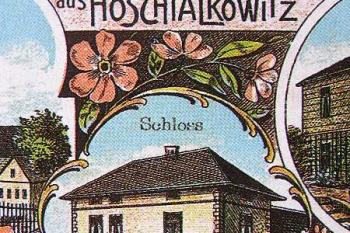 Původní podoba zámku na dobové pohlednici z r. 1905 ( © Ostrava 1880 - 1939 (Irena Korbelářová, Henryk Wawreczka, Zdeněk Wludyka, Rudolf Žáček: WART, 2000))