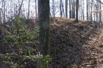 severozápadní nároží plošiny hrádku ( © Jan P. Štěpánek 01/2008)