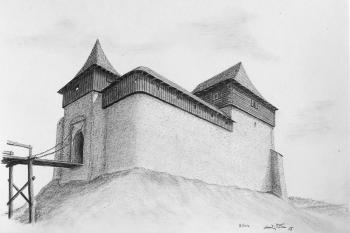 Pohled z okružního příkopu na bítovskou tvrz (© Jan P. Štěpánek 07/2006)