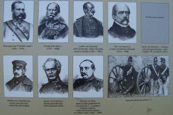 Mohyla bitvy u Tovačova - hlavní představitelé střetu (informační tabule v místě) (© Ivo Rozehnal, 09/2011)