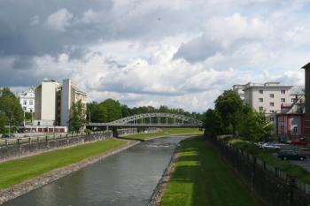 most Miloše Sýkory  z lávky pro pěší u Krajského soudu ( © Jan P. Štěpánek 05/2009)