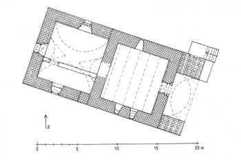 Přízemí tvrze (Úlovec J., Hrady zámky a tvrze Klatovska, Libri, 2004, str. 130)
