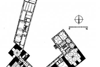 Půdorys přízemí hradu podle D. Líbala (© T. Durdík: Ilustrovaná encyklopedie českých hradů, Libri, Praha 2000)