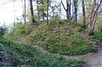 starší fáze opevnění - čelní příkop a val ( © Pavel Zany Komárek 7.5. 2005)