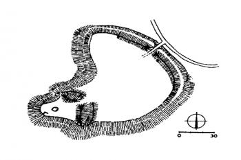 půdorys hradu ( © T. Durdík podle J. Frolíka a J. Sígla (in Ilustrovaná encyklopedie českých hradů, Libri, Praha 1999))