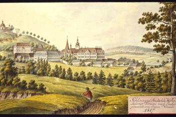Zámek na obr. I.A.Venuta z r. 1817 (© Ing. Karel Kubín, 09/2017)