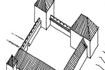 rekonstrukce gotické podoby hradu ( © M. Kozera (in Leksykon zamkow w Polsce, Arkady, Warszawa, 2003))