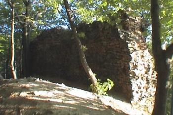 Jediná dochovaná zeď hradu (©2001 Jiří Čížek)