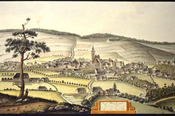 Město na obr. I.A.Venuta z roku 1813 (© Ing. Karel Kubín, 09/2017)