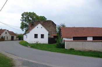 Pohled od západu na zachovalé torzo věže ( © Roman Řezáč 05/2006)