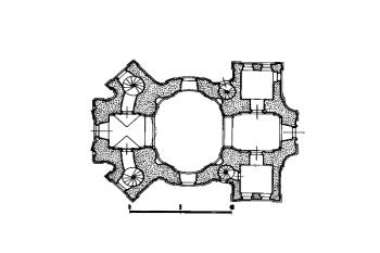 půdorys kostela ( © kol.: Umělecké památky Čech, část 3. [P/Š], Academia, Praha 1980)