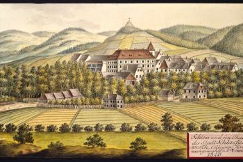 Zámek na obr. I.A.Venuta z r. 1825 (© Ing. Karel Kubín, 09/2017)