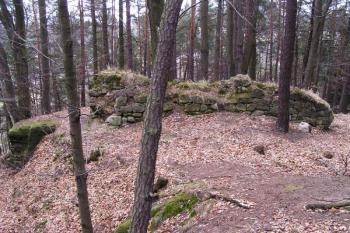 Zbytky věže od severozápadu ( © Filip Matoušek 04/2003)