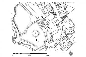 Katastrální mapa 1837 (Kolektiv autorů, Encyklopedie českých tvrzí, 1. díl, [A-J], Argo, 1997, str. 20)