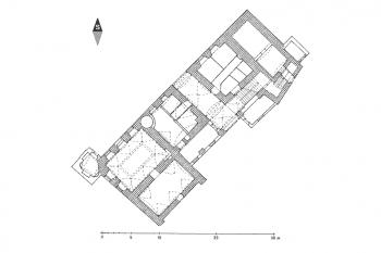 Plán přízemí (Úlovec J., Hrady zámky a tvrze Klatovska, Libri, 2004, str. 21)