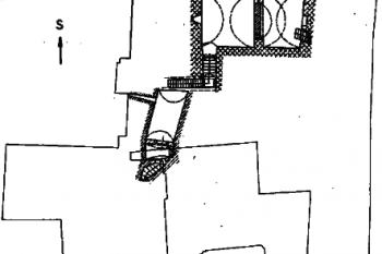 půdorys sklepů ( © Martin Ebel: Tvrz v Libčevsi, okres Louny (in Castelologica bohemica, Archeologický ústav AV ČR, Praha, 1989))