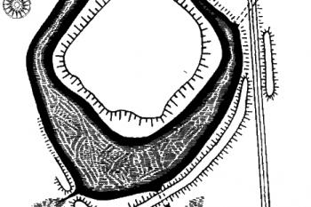 půdorys tvrziště (© Z. Fišera (in kol.: Encyklopedie českých tvrzí, III. díl [S-Ž], ARGO, Praha 2005))