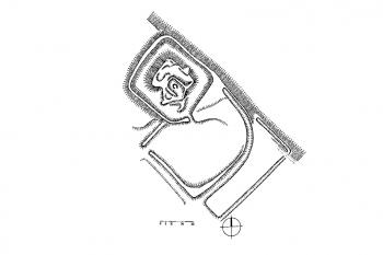 Půdorys lokality (Kohoutek Jiří, Hrady jihovýchodní Moravy, Zlín, 1995, str. 115, obr. 122)