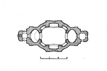 půdorys kostela ( © kol.: Umělecké památky Čech, část 2. [K/O], Academia, Praha 1978)