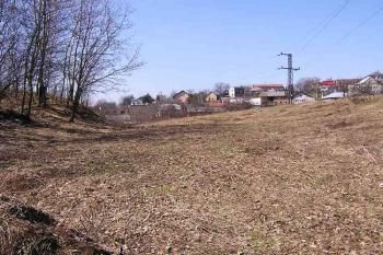Pohled od východu do dna příkopu na sever od jádra (© Jan P. Štěpánek 04/2006)