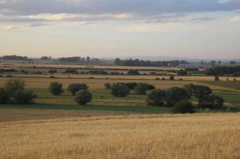 Pohled z prostoru opevnění do nivy říčky Hané ( © Ondřej Štěpánek 09/2006)