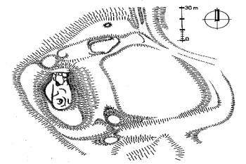 půdorys hradu ( © V. Švábek (in J. Andrle, P. Rožmberský, V. Švábek: Hrad Komberk, Castellologica bohemica 1, AÚ AV ČR, Praha 1989))