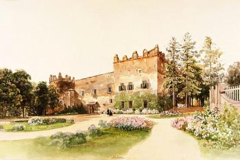 Vstupní fronta zámku Strážky ( © Thomas Ender (1793-1875))